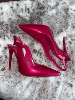 Christian Louboutin Hot Chick Hot Pink  Slingback Heels size 35.5